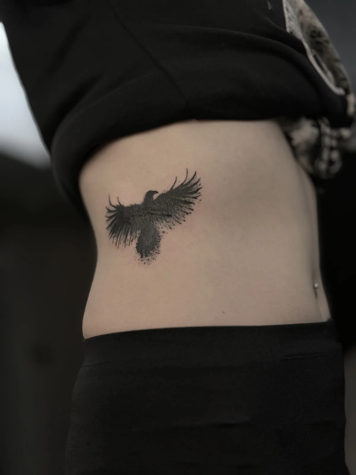 Realism — Brushstroke bird, ribs